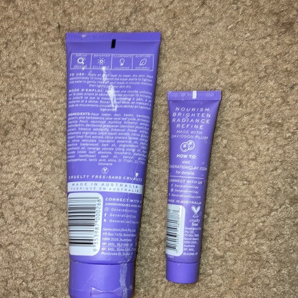 Generation Clay Brightening Purple Clay Mask Bundle-1 full size & 1 travel size - Picture 3 of 3